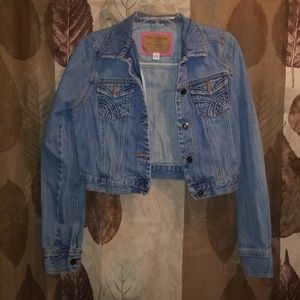 Hollister cropped jean jacket